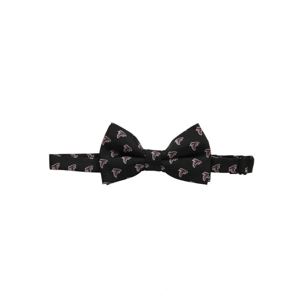 Black and Red Dog Bow Tie with Logo Pattern - Atlanta Falcons Football Sport